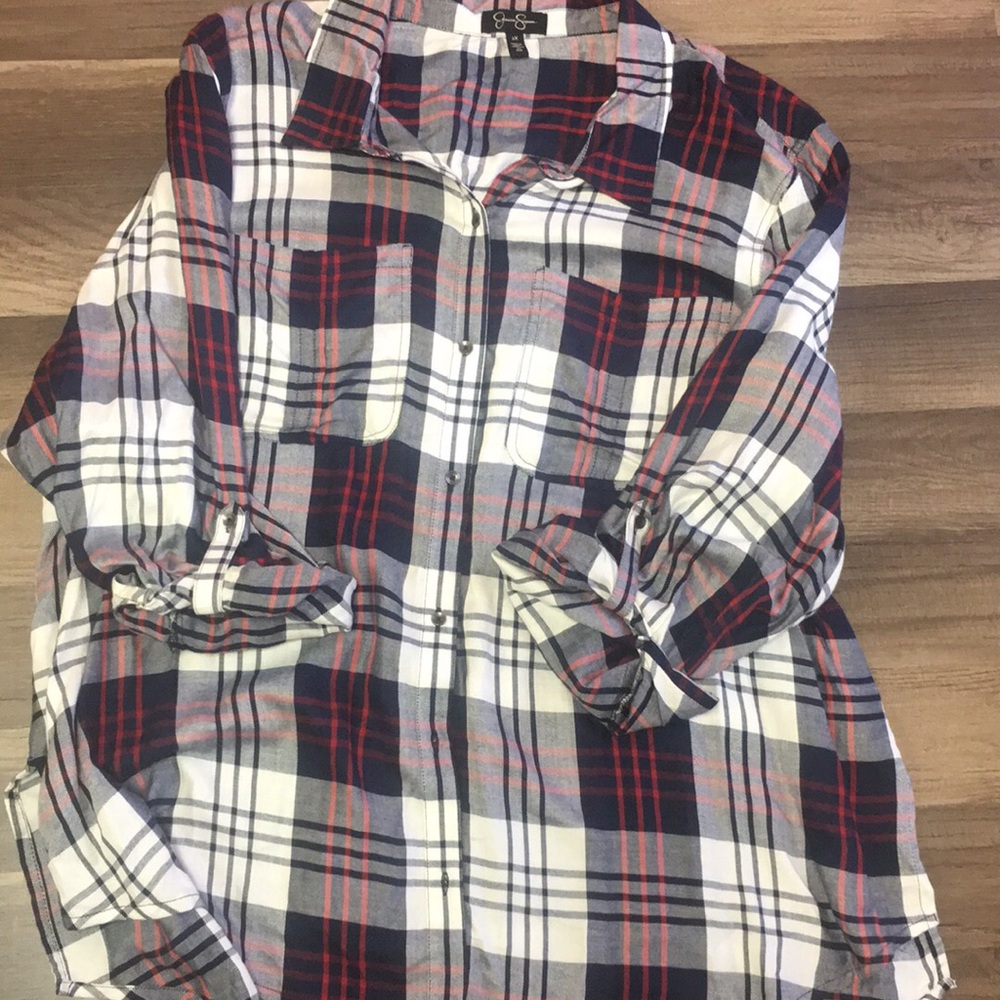 Jessica Simpson plaid tunic. EUC